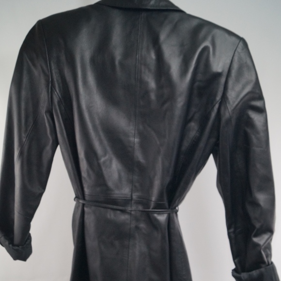 ALFANI Leather Jacket w/ Waist Belt - Picture 2 of 5